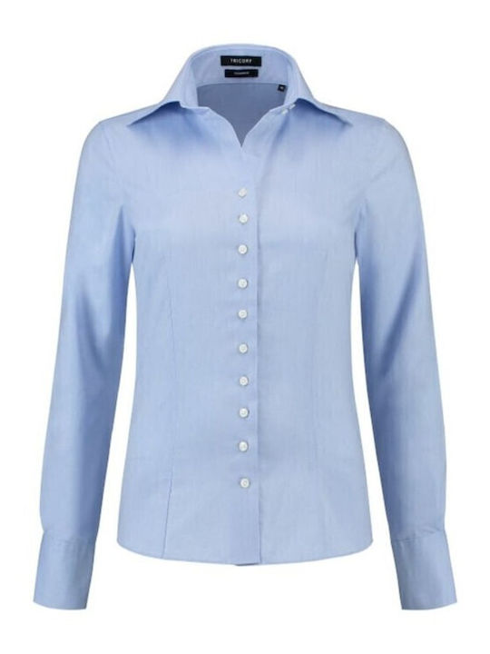 Langärmelig Damen Hemd Blue