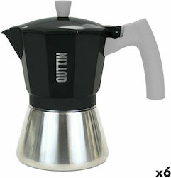 Quttin Stovetop Espresso Pot for 9 Cups Silver