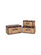 Iliadis Wooden Decorative Trunks Set Brown 3pcs 64x39x34cm