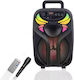Karaoke Speaker with Wireless Microphone and Lighting Effects GY-802 Black