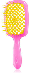 Janeke Superbrush Brush Hair for Detangling Fuchsia-Yellow