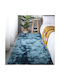 To megalo pazari Non-slip Rectangular Shaggy Furry Blue Living Room Rug 80x140cm