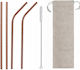 Whiskey Rocks Straws Metal Gray with Brush 4pcs