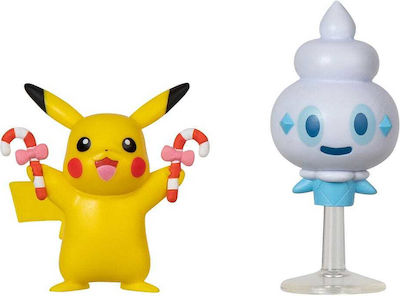 Jazwares Miniature Toy Holiday Edition Pokemon Pikachu & Vanillite for 4+ Years 5cm.