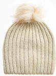 Verde Pom Pom Beanie Beanie in Ecru color