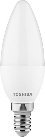 Toshiba Λάμπα LED 5W για Ντουί E14 και Σχήμα C35 Ψυχρό Λευκό 470lm Dimmable