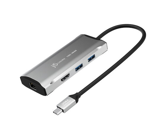 J5 Create Thunderbolt 4 Docking Station με HDMI 4K PD Ethernet Γκρι (JCD392)
