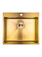 Laveo Ένθετος Νεροχύτης Inox Μ59xΠ51cm Χρυσός