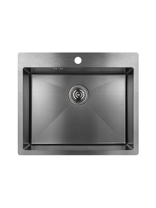 Laveo Ένθετος Νεροχύτης Inox Μ59xΠ51cm Γκρι