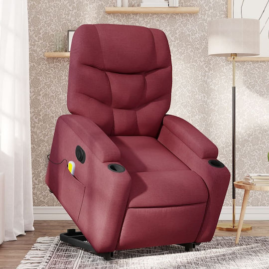 Relaxsessel Friseurwaschbecken mit Fußhocker Bordeaux 74x89x100cm
