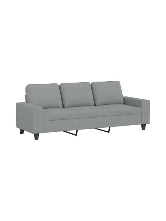 Three-Seater Fabric Sofa Light Grey 214x77cm