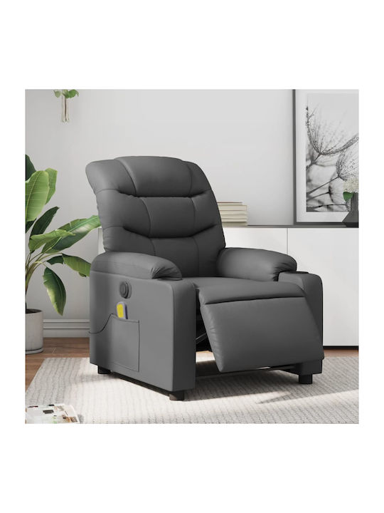Πολυθρόνα Relax Massage με Υποπόδιο από Δερματί...