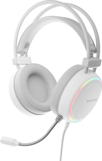 Genesis Neon 613 Over Ear Gaming Headset με σύνδεση 3.5mm / USB Λευκό