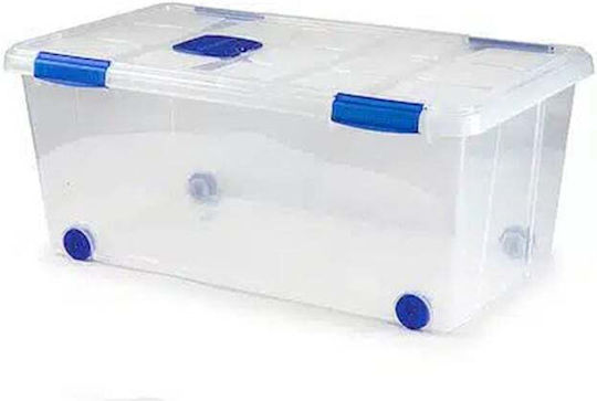 Plastic Cutie de Depozitare cu Roți și Capac 41x73x32cm 1buc