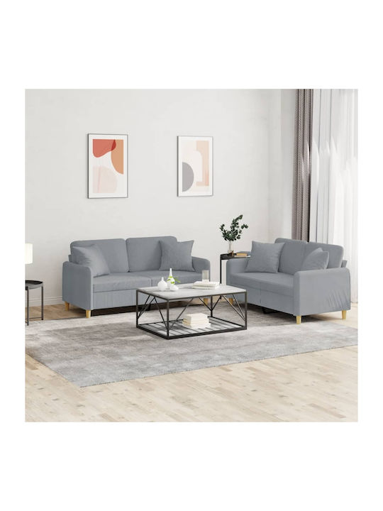 Living Room Furniture Set 3-Seater & 2-Seater Gray