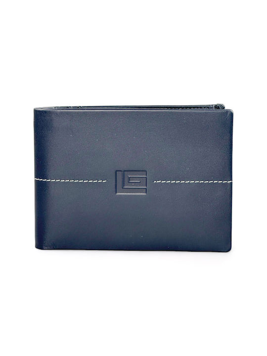 Guy Laroche Men's Leather Wallet with RFID Blue