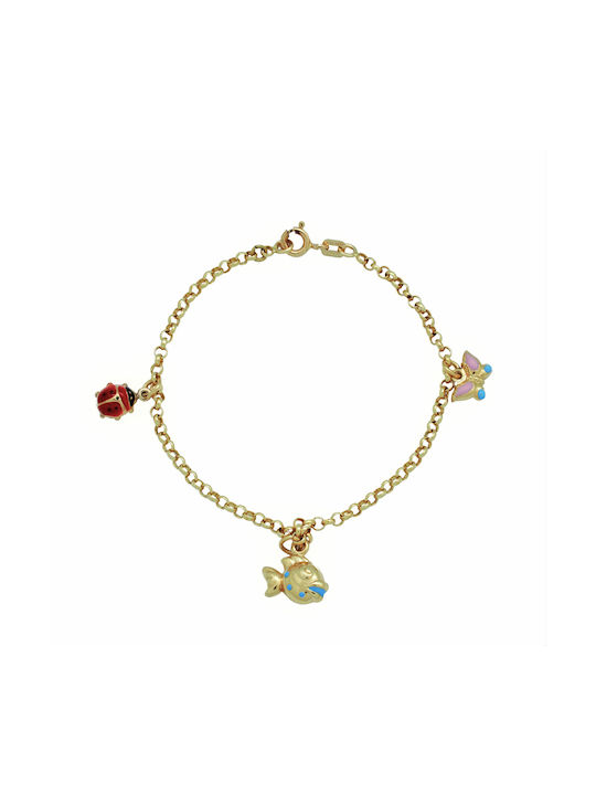 Κόσμημα Μιχάλης Kids Gold Bracelet 14K with Butterfly for Girl