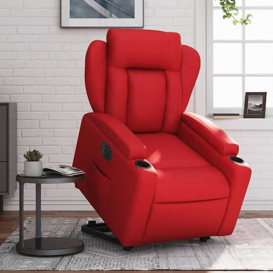 Фотьойл Relax С поставка за крака Червен 77x94.5x100см
