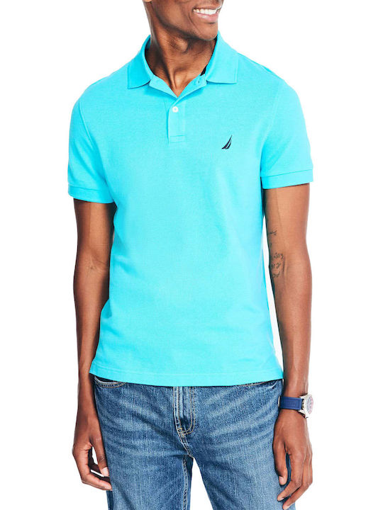 Nautica Polo Short Sleeve Blue Men's Blouse