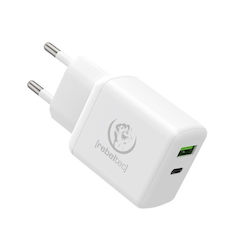 Rebeltec Charger Without Cable with USB-A Port and USB-C Port 20W Power Delivery / Quick Charge 3.0 Whites (H200 Turbo)