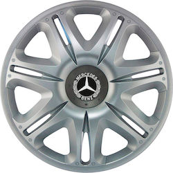J-Tec Car Hubcap Set Nascar 13" 4pcs Silver
