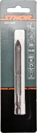 Sthor 10mm Diamond Drill Carbide with Hexagonal Shank for Metal 10mm