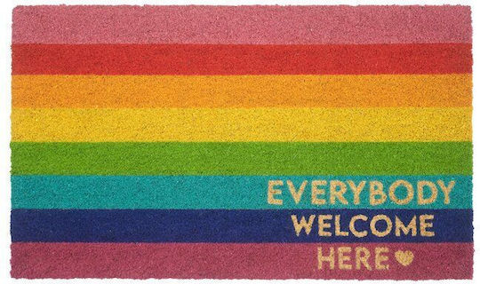 Входен Килим от Кокосово Дърво Everybody Welcome Here Многоцветен 45x75см 1122801020 Многоцветни Входен Килим от Кокосово Дърво Everybody Welcome Here Многоцветен 45x75см 1122801020 Многоцветни
