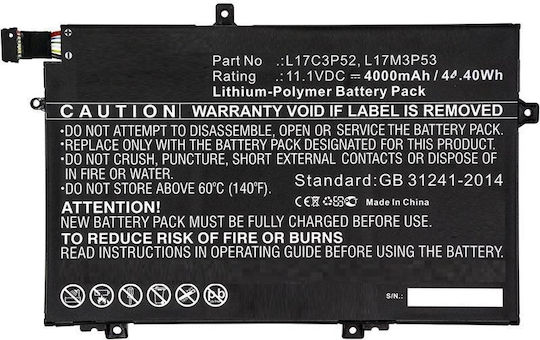 CoreParts Kompatible Batterie für Lenovo ThinkPad ThinkPad L480 mit 4000mAh