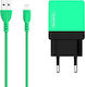 Somostel Φορτιστής με 2 Θύρες USB-A και Καλώδιο Lightning Πράσινος (SMS-A53)
