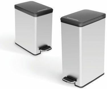 Curver Bin Abfalleimer Abfall Metallisch Silber 40Es 1Stück