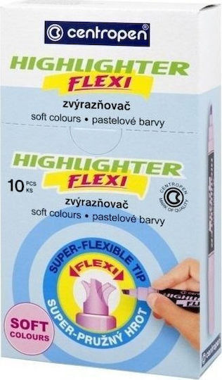 Centropen Μαρκαδόροι Υπογράμμισης Yellow Pastel Σετ 10τμχ