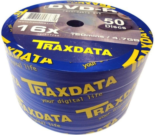 Traxdata Εγγράψιμα DVD-R 16x 4.7GB Cake Box 50τμχ