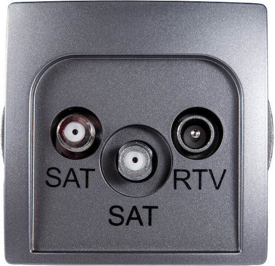 Kontakt-Simon TV-, Satelliten- und Radiobuchse Grundlegend in Silber Farbe WMUA-03019Z-J011