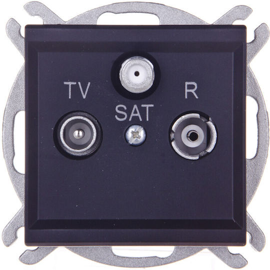 Ospel Satelliten- und Radiobuchse Terminal in Gold Farbe GPA-RS/M/33