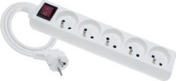 Elgotech Steckdosenleiste 5 Positionen mit Kabel 1.5m