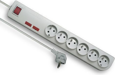 Elgotech Steckdosenleiste 6 Positionen mit USB-A und Kabel 3m