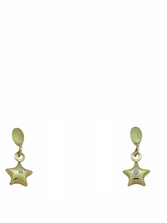 Κόσμημα Μιχάλης Kids Earrings Pendants Stars made of Gold 14K