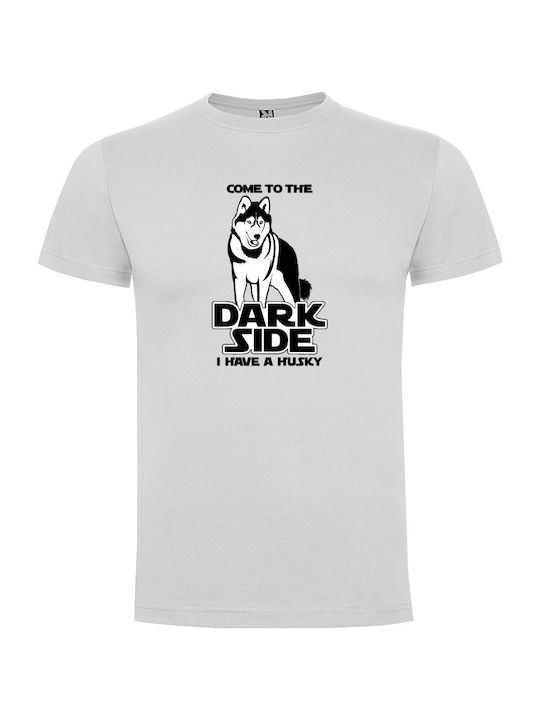 Tshirtakias Dark Side I Tricou Războiul Stelelor Alb