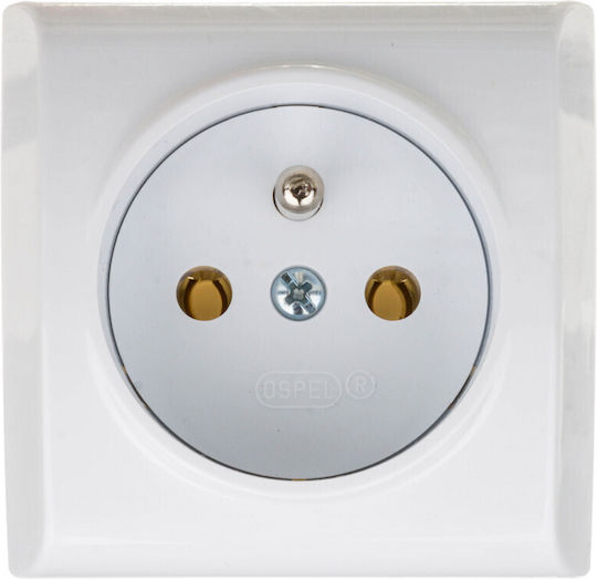 Ospel Bis Single Walled Power Socket White