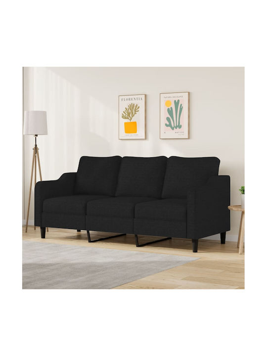 Τριθέσιος Καναπές Μαύρος 198x77x80εκ. 359371