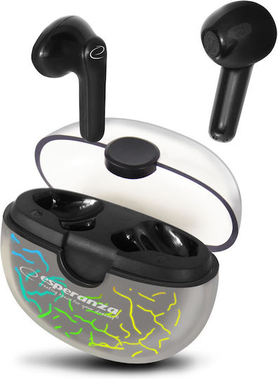 Esperanza Pandora In-ear Bluetooth Handsfree Căști cu Carcasă de Încărcare Negru