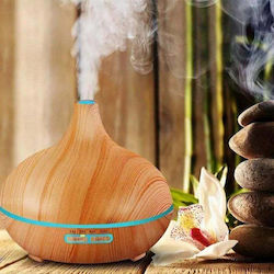 Andowl LED Aromatherapie-Diffusor Ultraschall Braun 550ml Q-XJ201