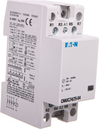 Eaton Ρελέ Ράγας 25A με Τάση 24V