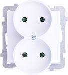 Ospel Double Power Socket White