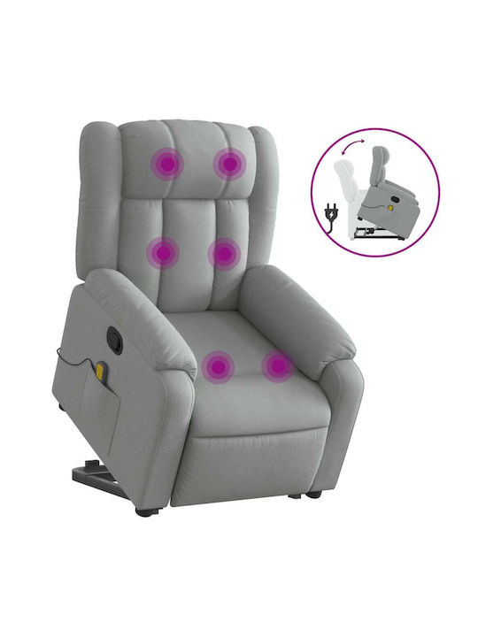 Relax Armchair Massage with Footstool Light Grey 78x92x98cm