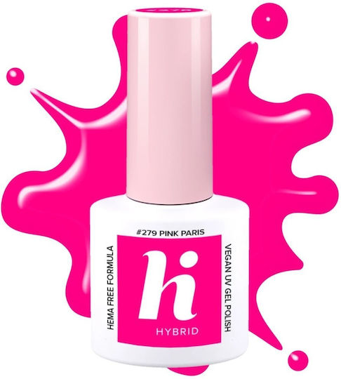 Hi Hybrid Halb-permanenter Nagellack pink paris #279 5ml 1Stück