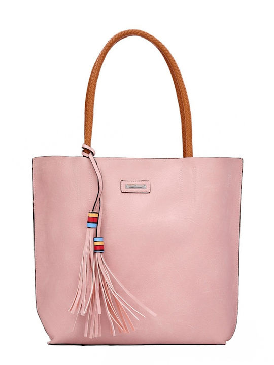 Bag to Bag Σετ Γυναικεία Τσάντα Ώμου Ροζ