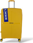 RCM Large Travel Bag Hard Yellow with 4 Wheels Height 75cm