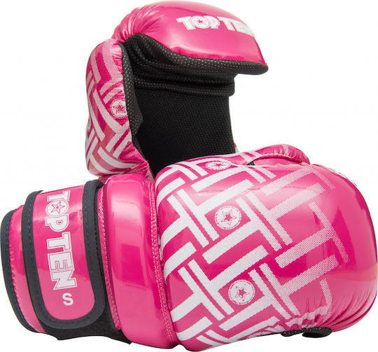 Top Ten Pointfighter Prism Mănuși de Box din Piele Sintetică pentru Competiție Roz