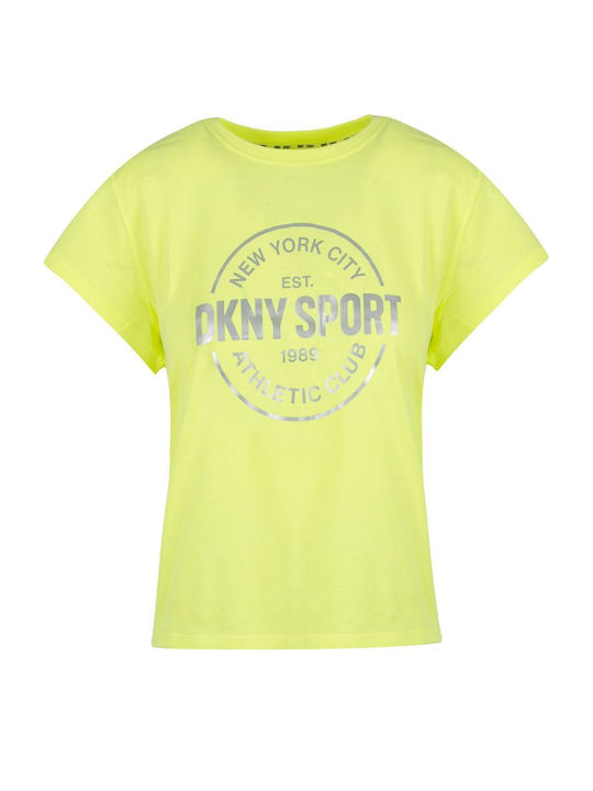 DKNY Women's Blouse Cotton Short Sleeve Yellow